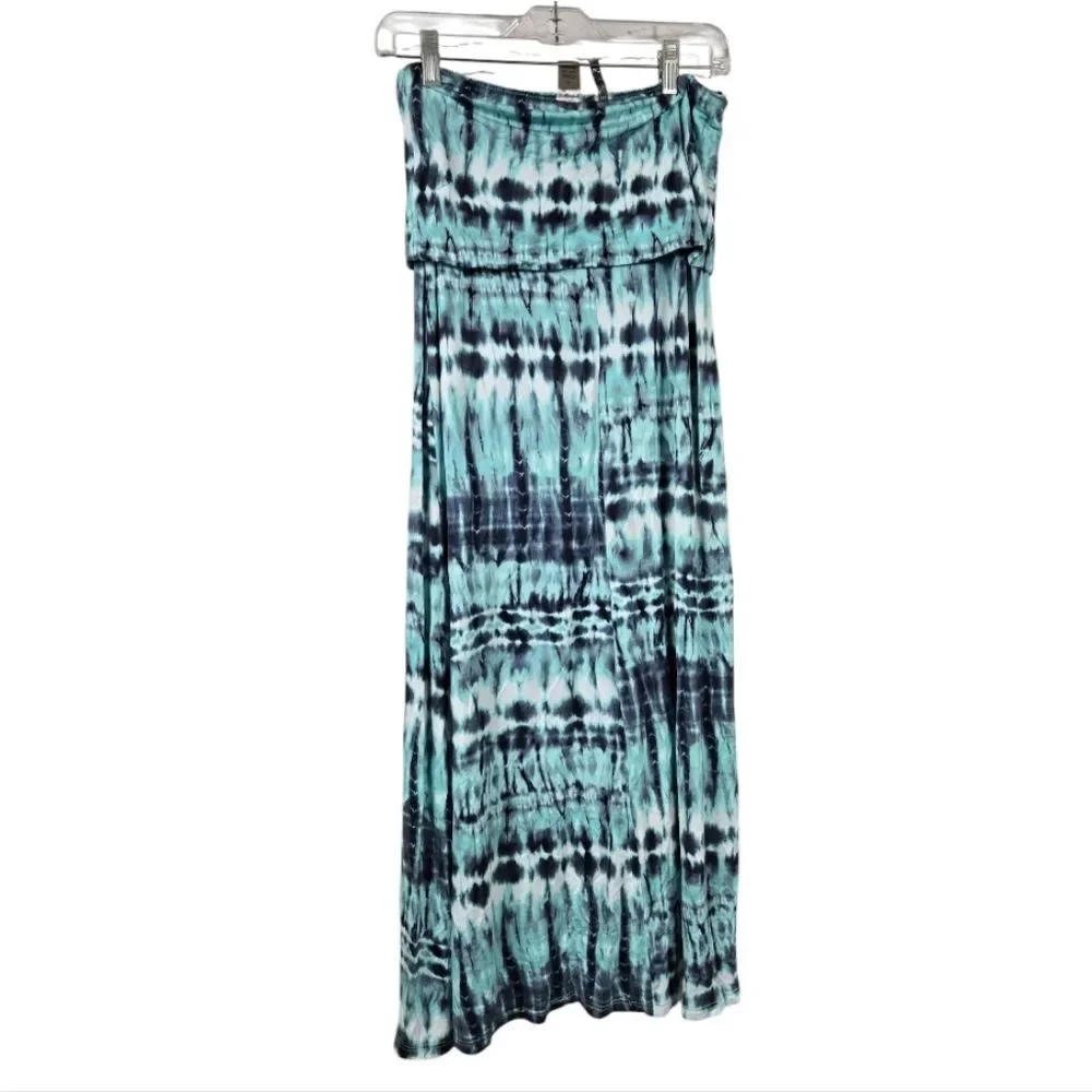 Buckle BKE Aqua Tie Dye Midi Skirt Flowy Soft Jersey Knit Comfy Boho Festival